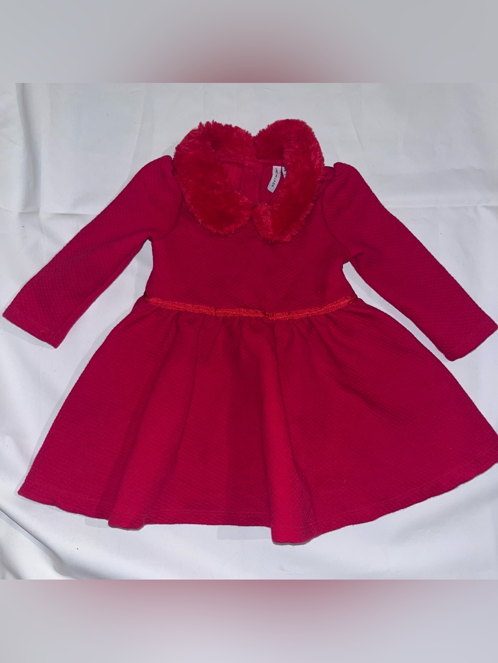 Janie and Jack Red Fuzzy Holiday Dress 12M